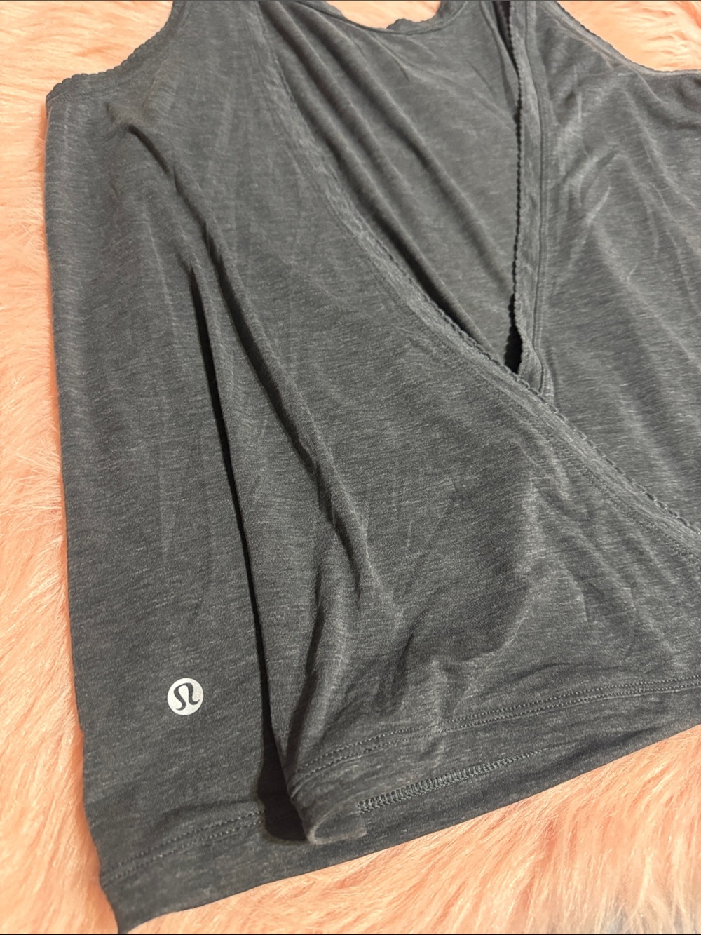 Lululemon Tied To It Tank Heathered Black size 10 NWOT - Picture 8 of 11